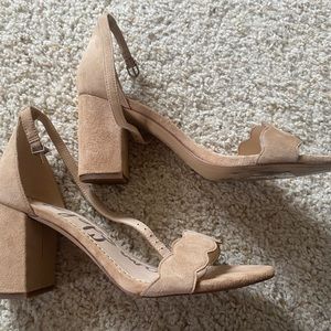 MOVING SALE!! Sam Edelman Scalloped Nude Block Heels Size 11